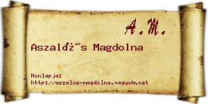 Aszalós Magdolna névjegykártya