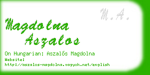 magdolna aszalos business card